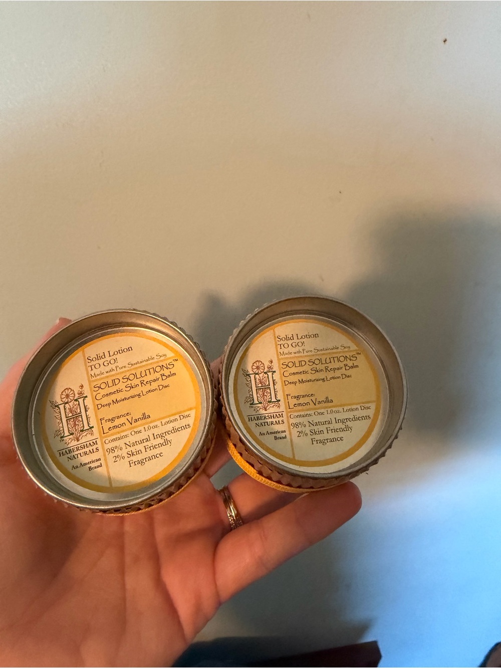 Solid Solutions Lemon Vanilla Solid Lotion - Yellow
